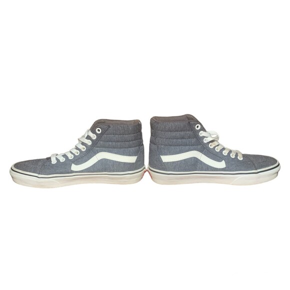 VANS Sk8-Hi Jersey Fabric Shoes Gray White Size Men 5.5 Women 7 - Picture 4 of 11